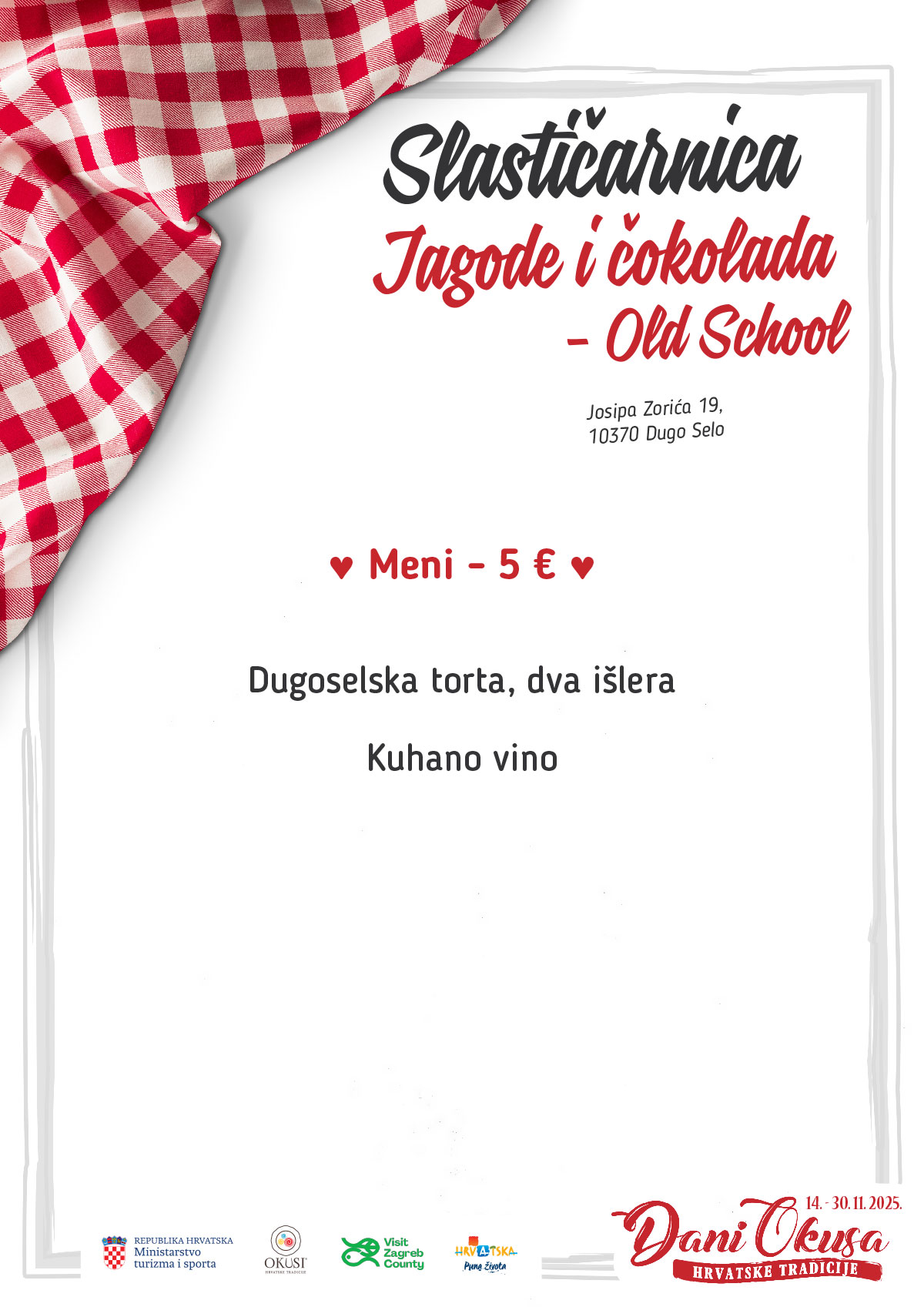 Dani okusa 2025 jelovnik 002 Jagode i čokolada Old school