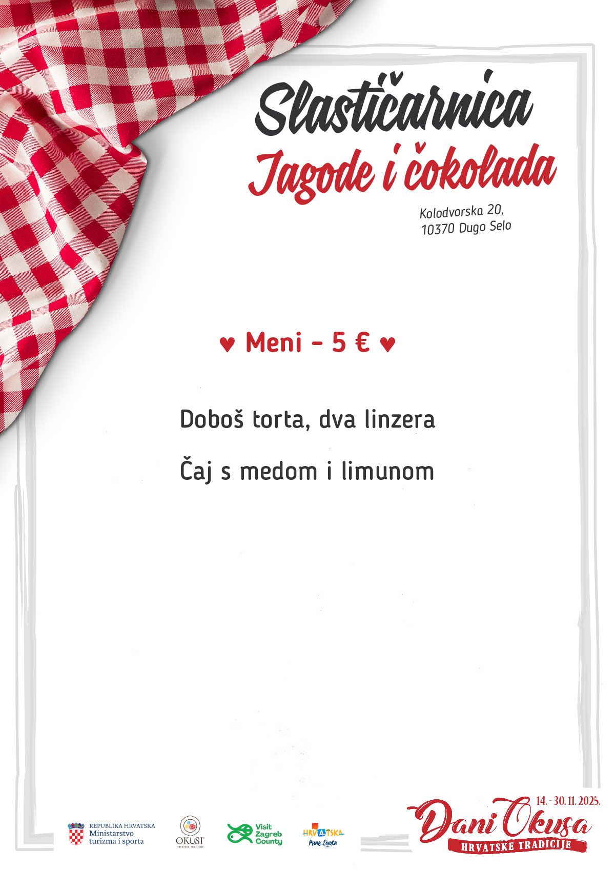 Dani okusa 2025 jelovnik 002 Jagode i čokolada