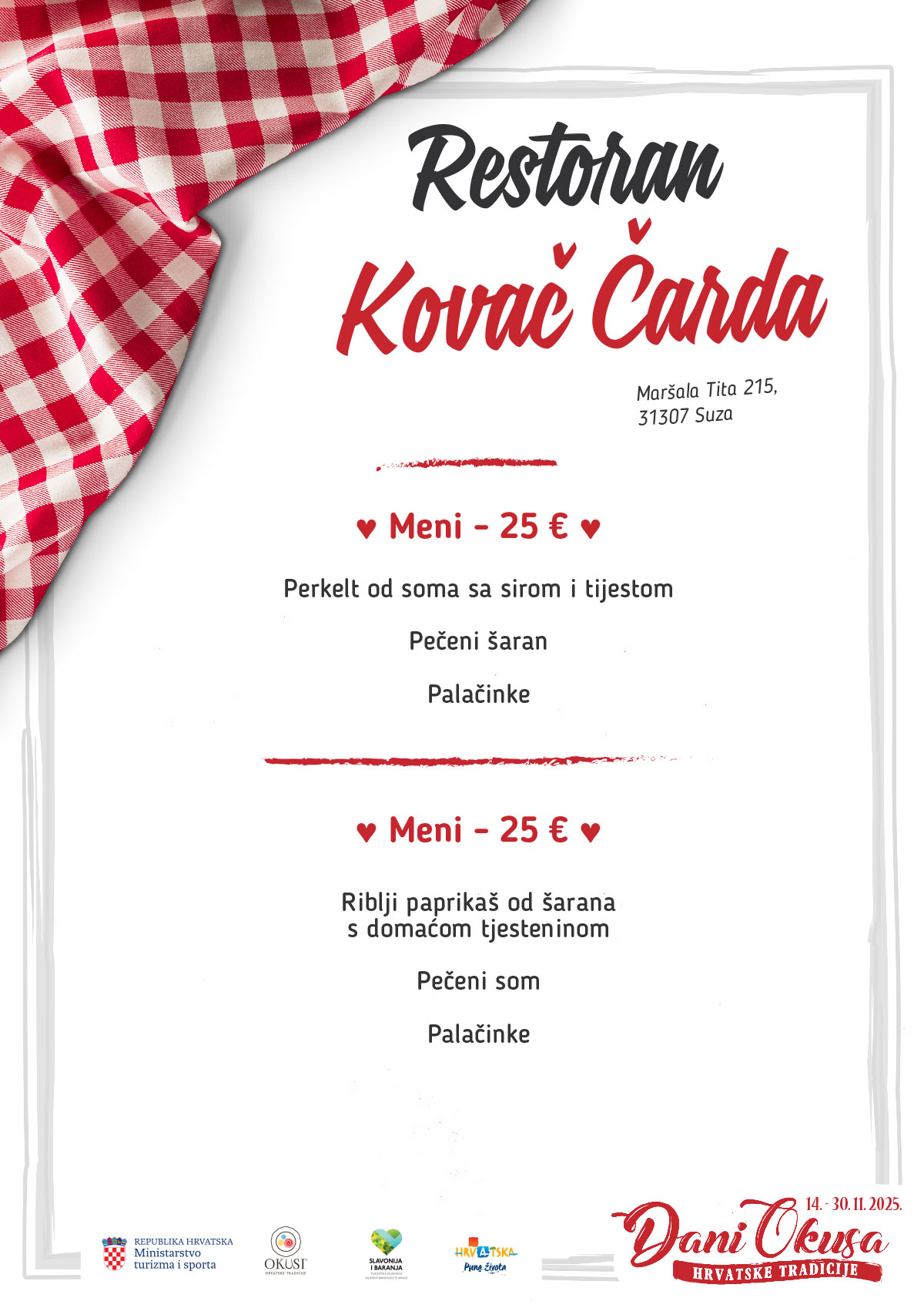 Dani okusa 2025 jelovnik 031 Kovač čarda