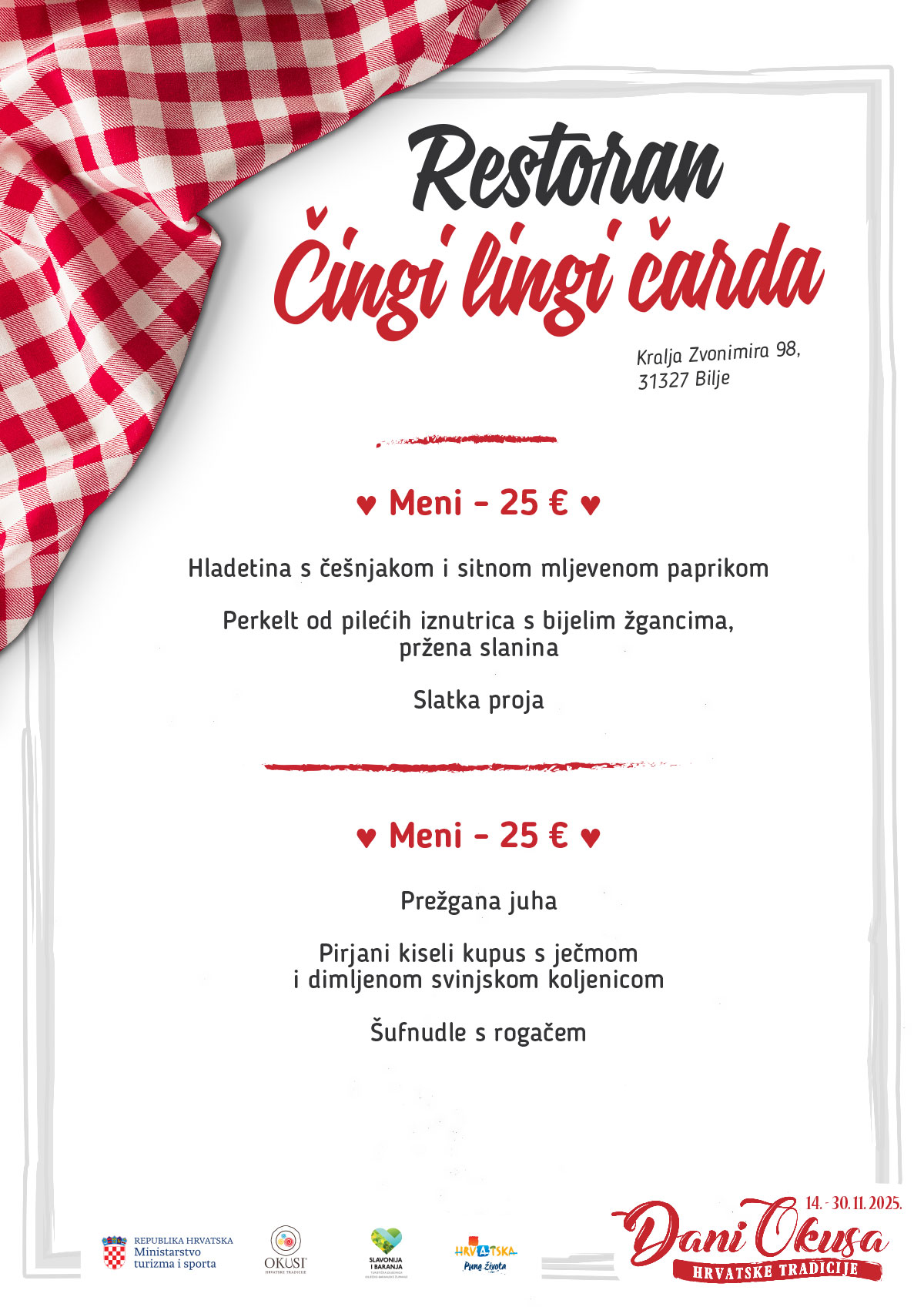 Dani okusa 2025 jelovnik 031 Čingi lingi čarda