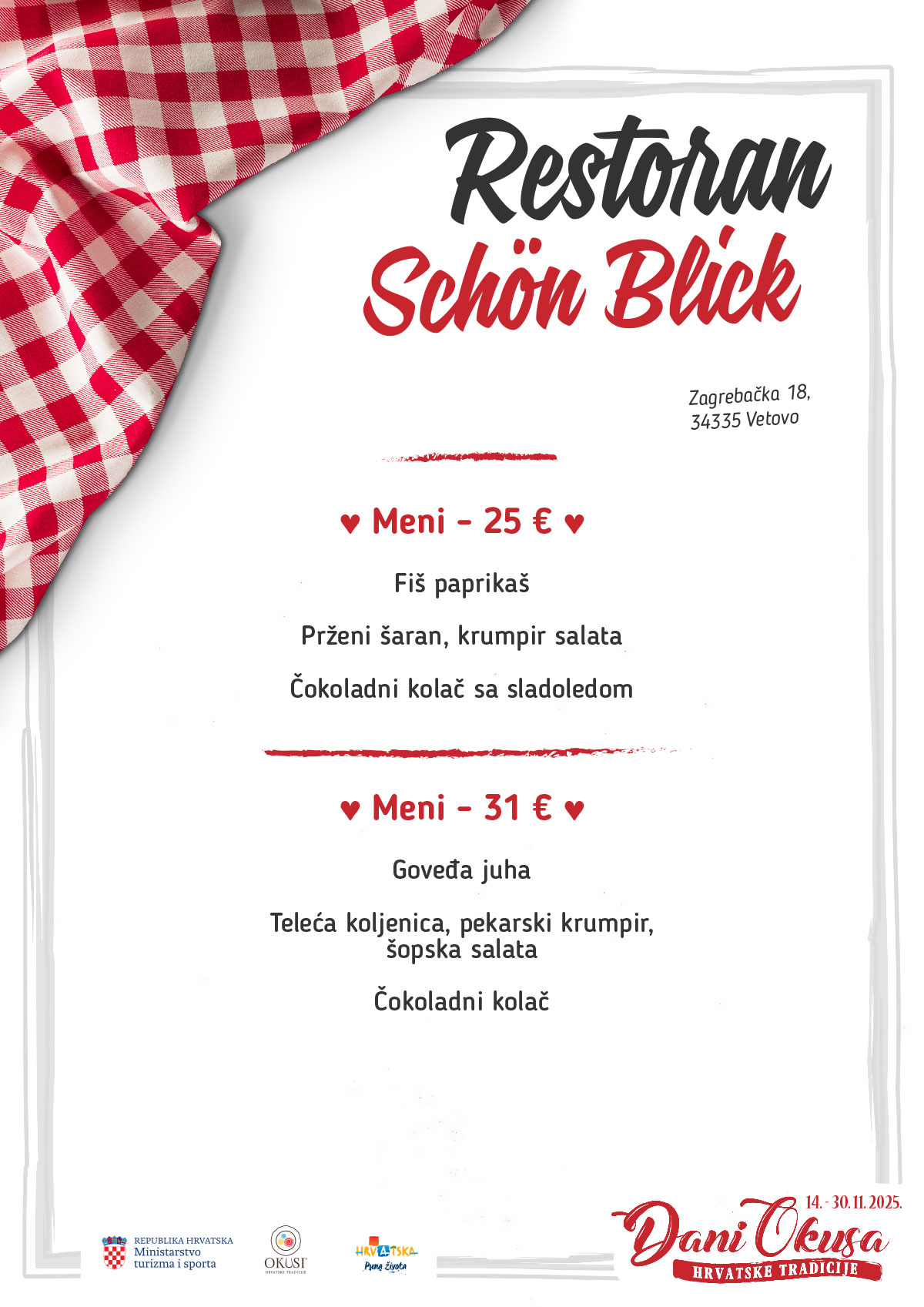 Dani okusa 2025 jelovnik 034 Schon Blick