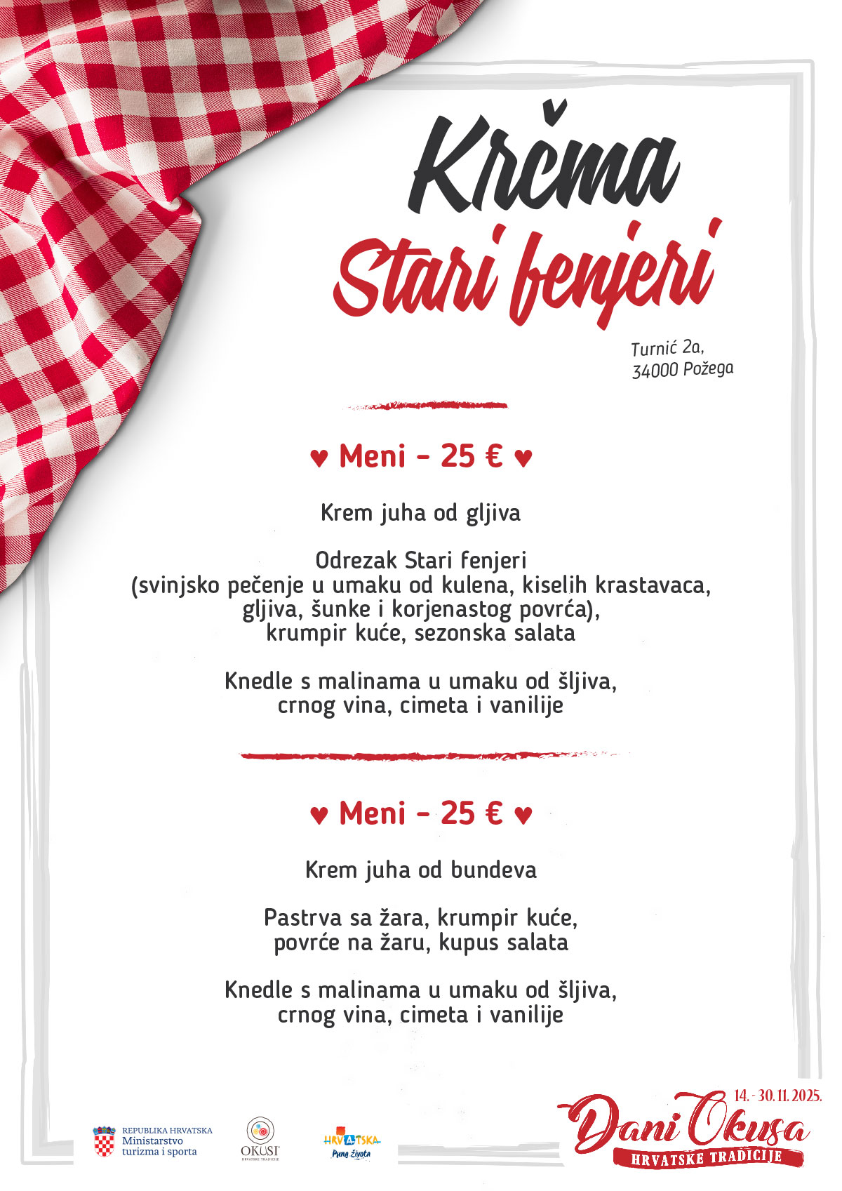 Dani okusa 2025 jelovnik 034 Stari fenjeri