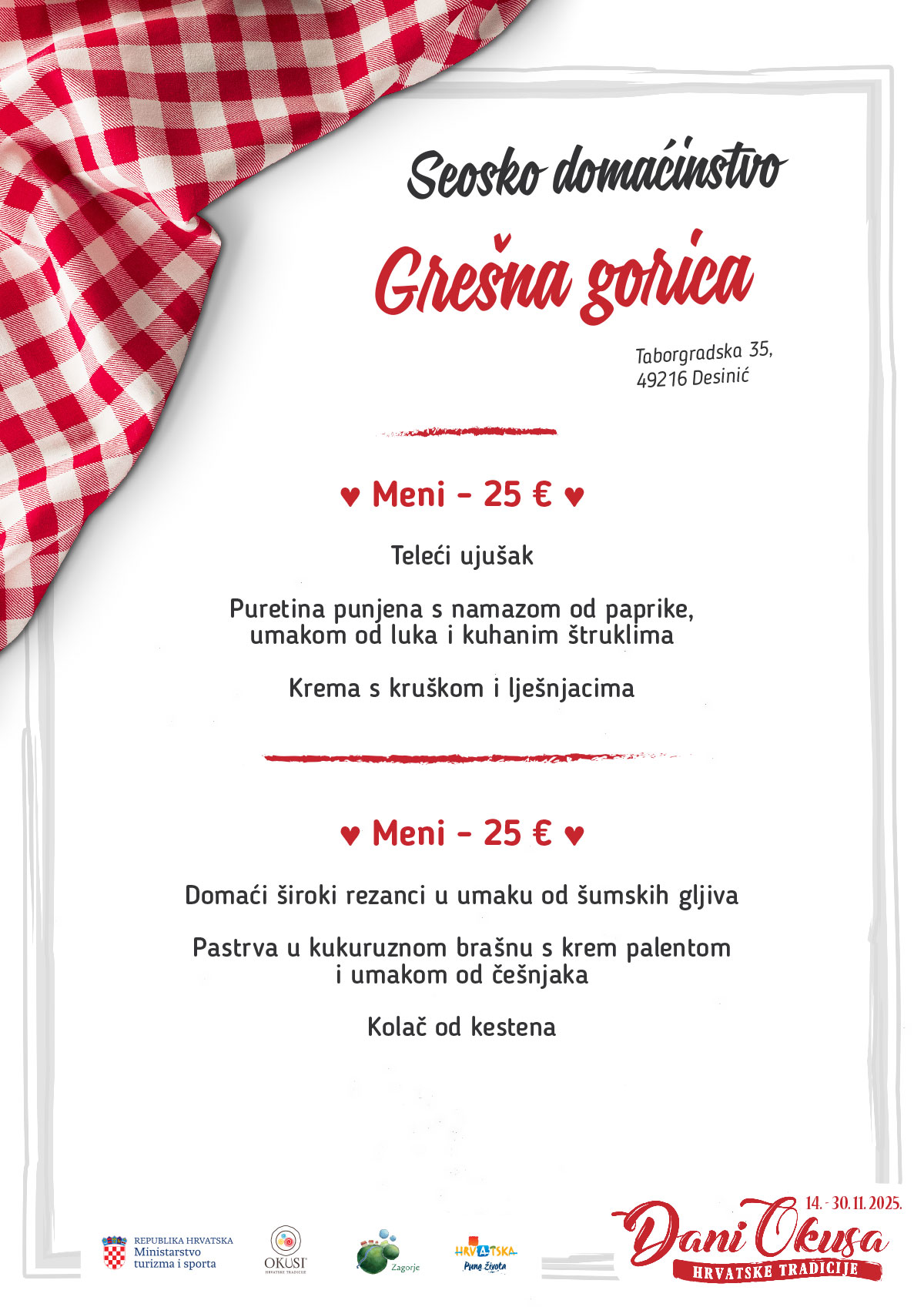 Dani okusa 2025 049 jelovnik Grešna gorica