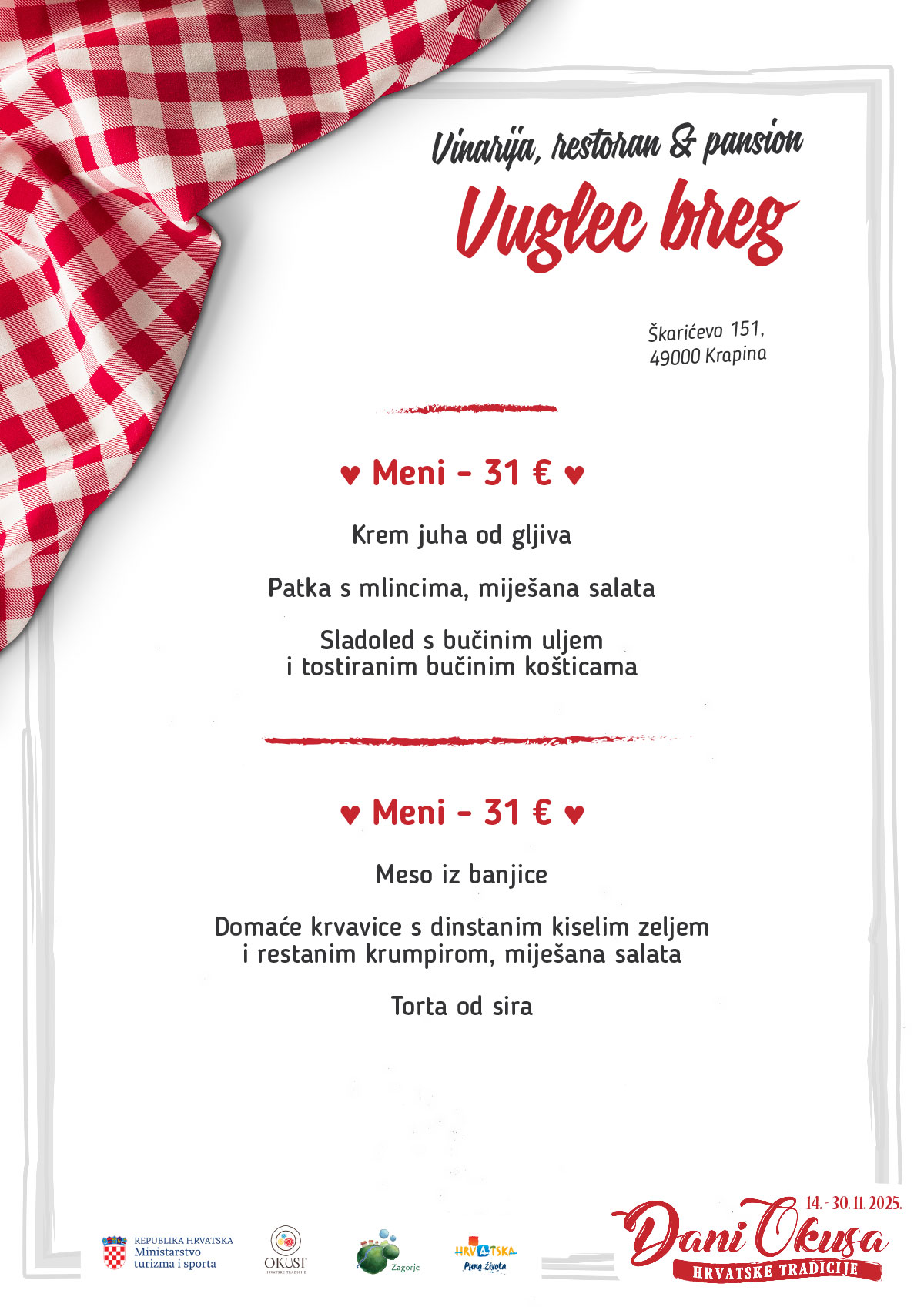 Dani okusa 2025 049 jelovnik Vuglec breg